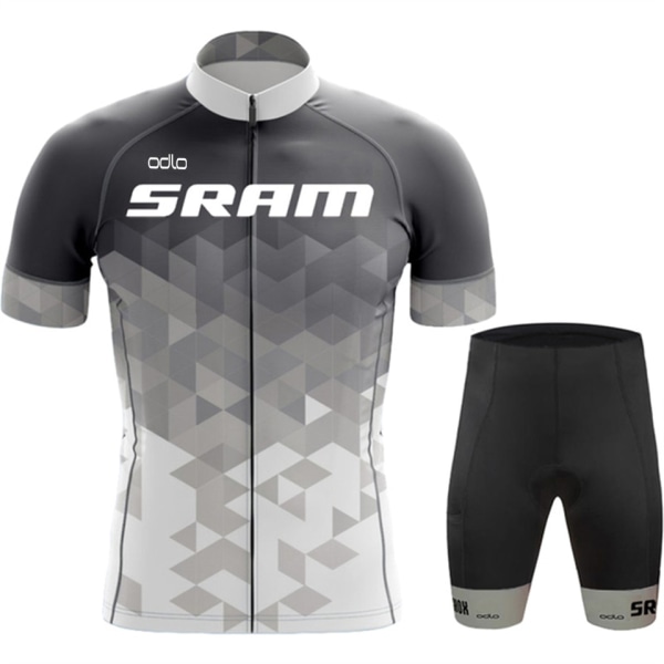 SRAM Sykkelklær for menn Sommer Herresett 2023 Mtb antrekkssett Sportsklær Shorts Uniform Jerseybukser Herreklær Skjortesmekke Beige XL