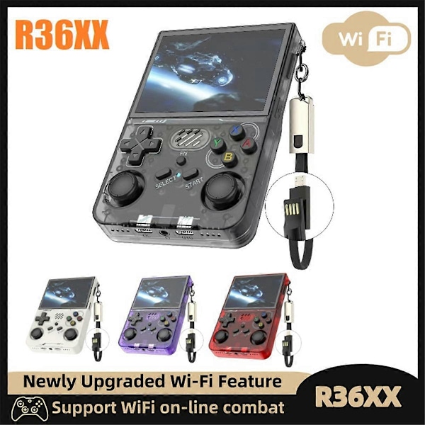 R36XX Retro Spelkonsol 64G 14000+ Spel WiFi 3,5 Tum Skärm Linux System Handhållen Fickvideo Pla