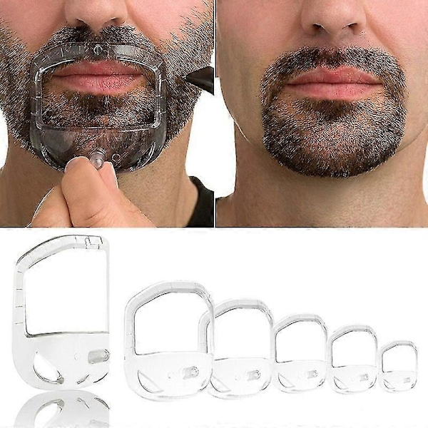 5 st/set Mall för verktyg för män Design Mustasch Skägg Getbocksrakning
