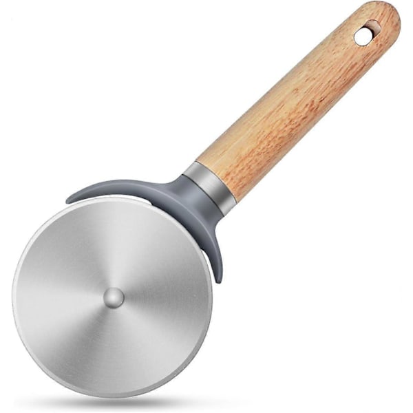 Pizzaskærer, Pizzahjul Med Træhåndtag Og Madkvalitets Rustfrit Stål Skarp Klinge, Letvægts, 21cm