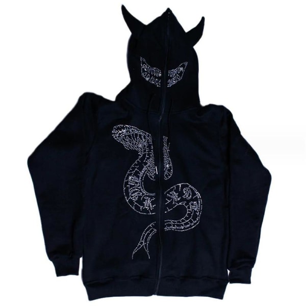 Unisex 3d Print Hoodies För Herr Dam Dragkedja Jacka Sweatshirt Halloween Cosplay Kostym M