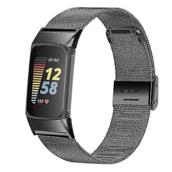 Justerbart Milanese-armband i rostfritt stål för Fitbit Charge 6/5