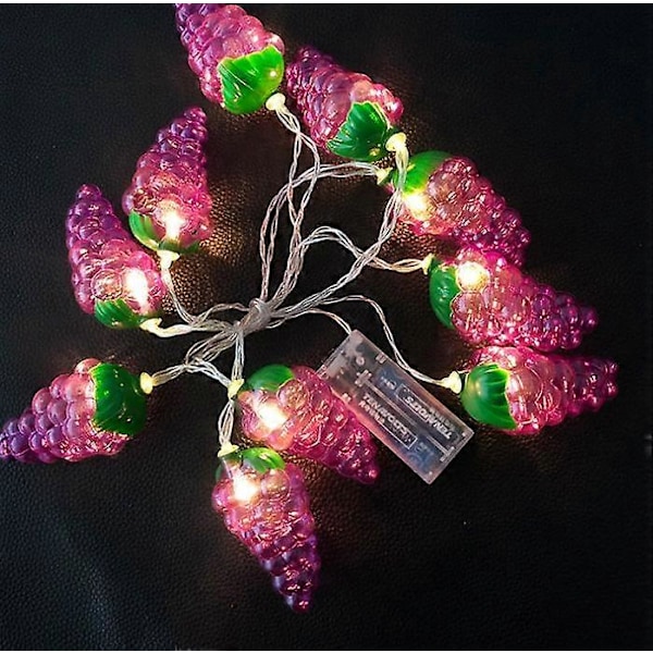 Fruktformade Slingor Jul Trädgårdsdekoration Lykta Druva Fruktlampa USB Modell-4.5m 30 Lampor