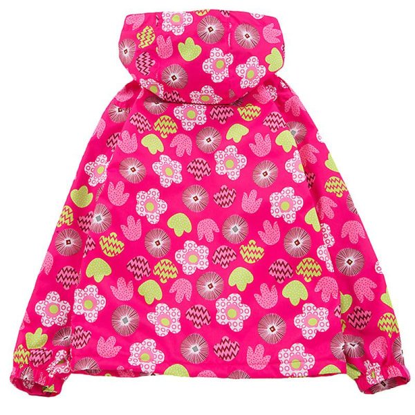 Toddler Flickor Barn Huvjacka Windbreaker Huvjacka Snow Rain Coat Ytterkläder Floral 2 8-10 Years