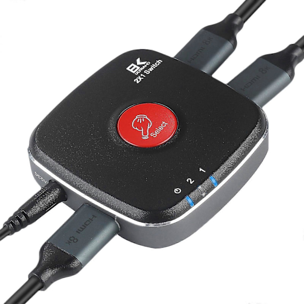 8k For Hdmi 2x1 Switch For Hdmi 2.1 Switch Støtte 2 For Hdmi Inngang & 1 For Hdmi