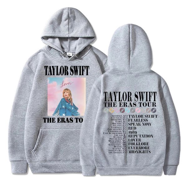 Taylor Swift theeras tour fan merchandise hettegenser for menn og kvinner gray L