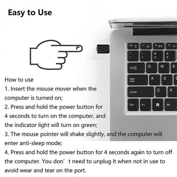 Type C Musejiggler Uoppdagelig Musebeveger USB C Mus Sølv