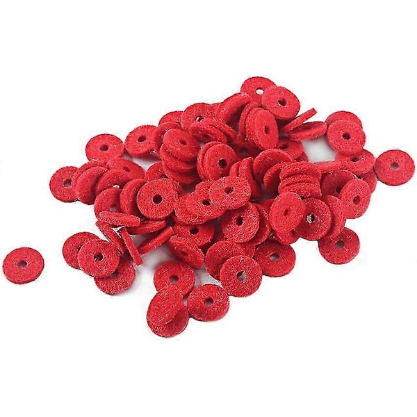 90 stk. 12,5 mm Klaver Filt Frontskinne Hullet Regulator Rød Keyboard Balanceringsskiver Reparationsdele - rød
