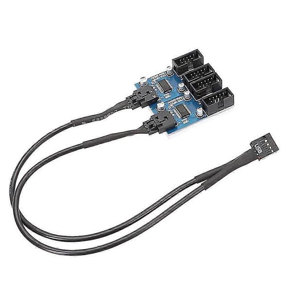 1 til 2/4 Forlængerkabel Kort Desktop 9Pin USB HUB Stik Adapter Konverter
