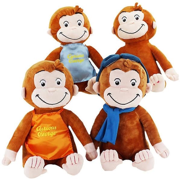 Nyfiken Apa Söt Plyschleksaksdocka-D D