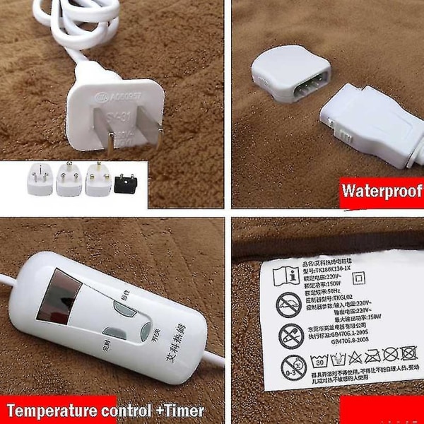 Pestävä sähköpeite kaksinkertainen 220v sähkölämmitteinen peittomatto 1 ohjattava makuusali Makuuhuoneen lämmitysmatto