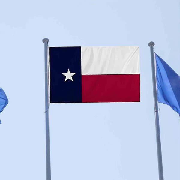PringCor Texas Flagga 3x5FT Broderad Utomhus Tålig Kraftig