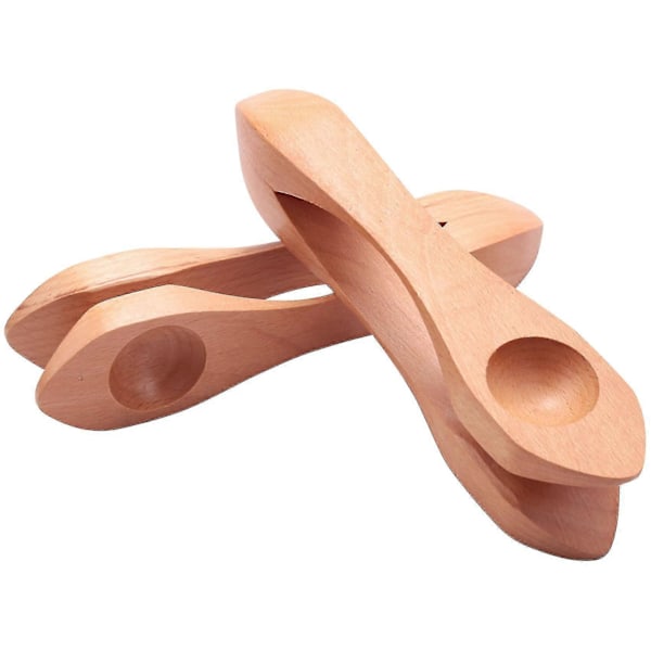 2 stk. Musikalske træskeer Folk Percussion Instrument Naturligt træ Musikalske skeer Percussion skeer