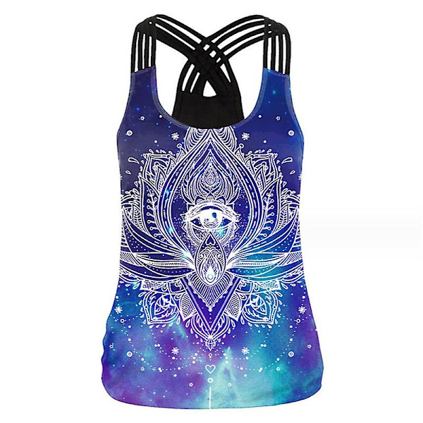 Dame tanktop Halloween 3d Horror Ugly Print Cross Skulderstrop Nyhed Rundhalset Vest Tee style 3 M