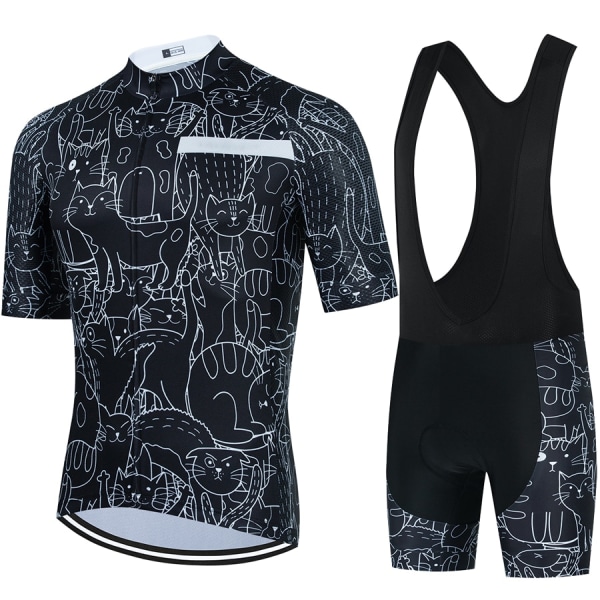CYKLOPEDIA Kortärmad tröja för män Ropa Ciclismo Hombre Sommar Cykelkläder Triathlon Bib Shorts Kostym Cykeluniform White Asian size - XL
