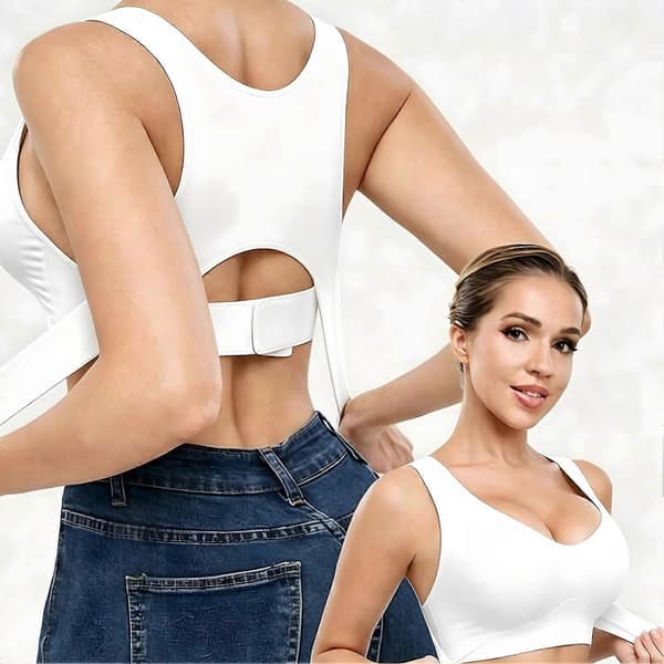Hållnings-bh med knäppning fram 2-pack - Bygelfri push-up och sömlös Medium M