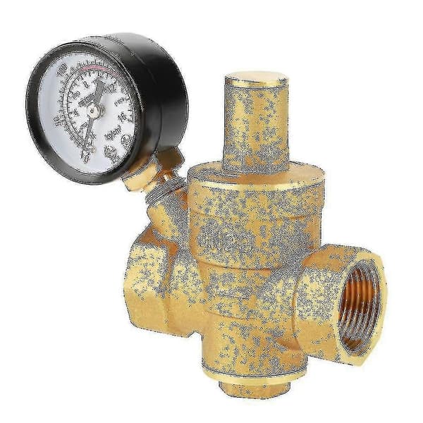 Justerbar Vannrykksreduserer Dn20, Messingregulator + Vanntrykksmåler (dn20)