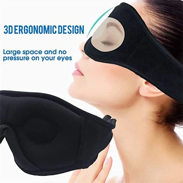 Sovhörlurar, 3D-sovmask Bluetooth trådlös musikögonmask, sovhörlurar för sidosovare Sovmask med Bluetooth H