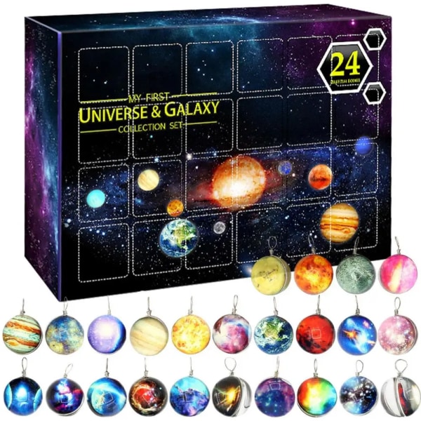 24 dages juleadventskalender Countdown Universe Collection Cosmic Planet Set Julegaver til børn Adventskalender 2023 24pcs 21x17cm