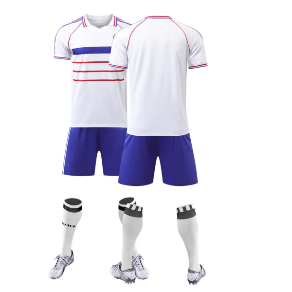 Børnesportsdragt dreng pige Fransk fans skjorte Basketball Træningstøj spil fodboldtrøjer Mænd Børn Sæt Kit uniform Black Adult-size-S