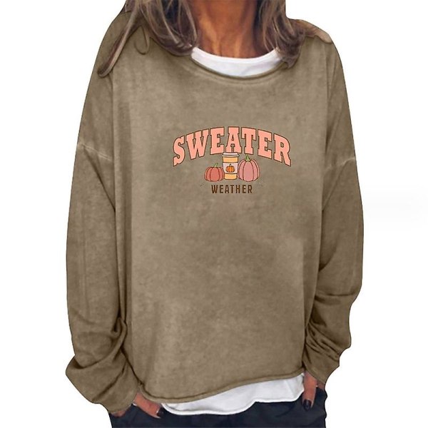 Halloween T-skjorte gresskar ansiktsskjorte for kvinner Langermet høst gresskar skjorte Halloween t-skjorte topp style 12 XL