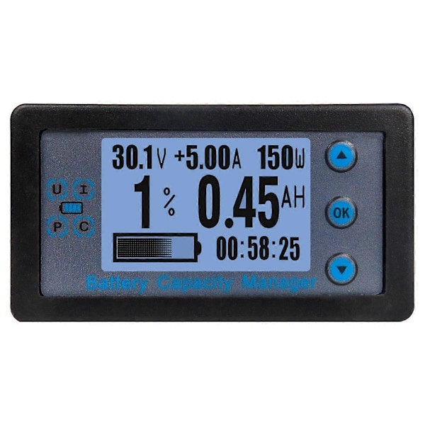 100A Bluetooth Coulometer Batterikapasitetstester Amperemeter Voltmeter