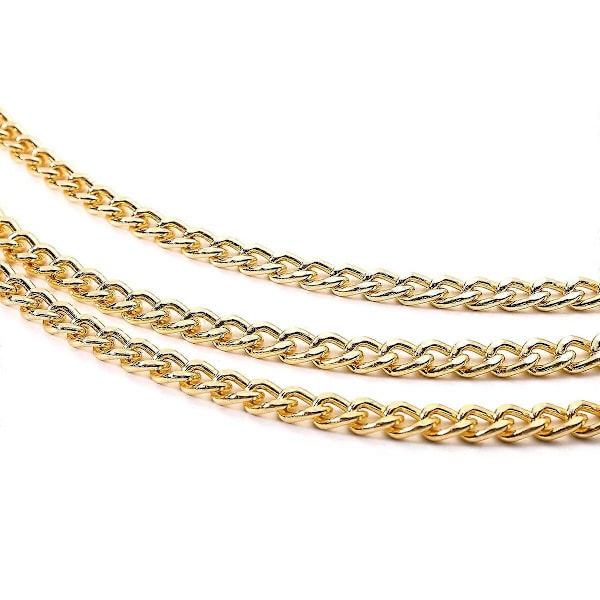 Retro Kedjebälten för Kvinnor Midjeband Multilager Lång Tofs för Klänning Midjekedjebälten Strass Kristall Magkedja