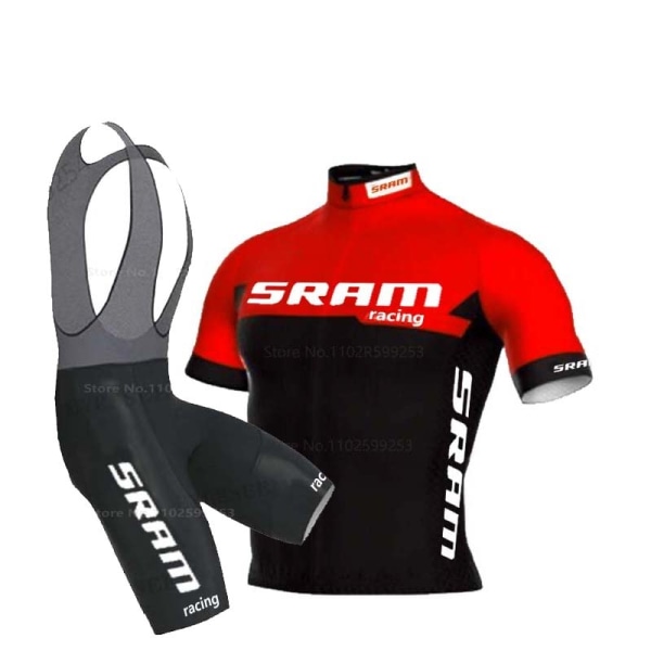 SRAM Racing Cykeltröja Set 2023 Man Sommar MTB Race Cykelkläder Kortärmad Ropa Ciclismo Outdoor Riding Bike Uniform Ivory XXL