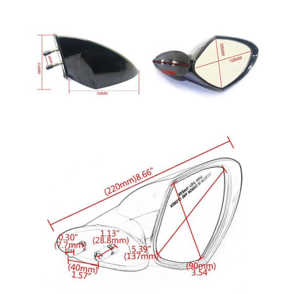 Moottoriveneen vasen taustapeili Jet-peilitarvikkeet Waverunner Vx 110 Deluxe Sport Cruiser R -malleille