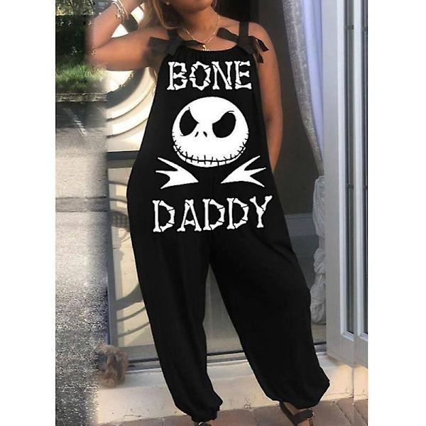 Halloweenoveraller för kvinnors printed jumpsuit Loose Fit Casual Playsuit Haklapp Overall Baggy Harem Byxor style 13 M