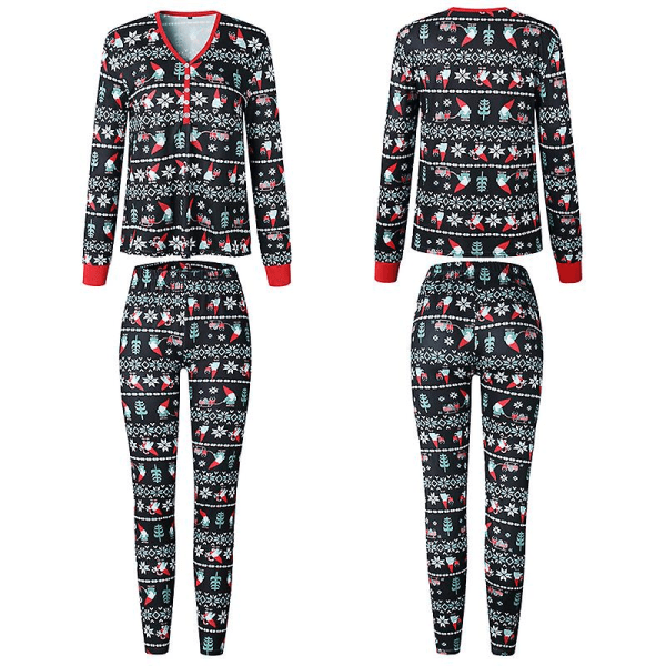 Hjem Matchende julepyjamas Nyhet Ugly Snowflake Print Pyjamas Holiday Pyjamas Set Women 3-6 Months