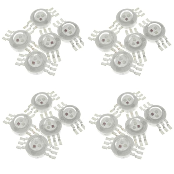 20 st 3x3w Högeffekts Rgb Röd Grön Blå Led Lampa Energisparande Lamp Pärlor Glödlampor 6pin 45mil 3