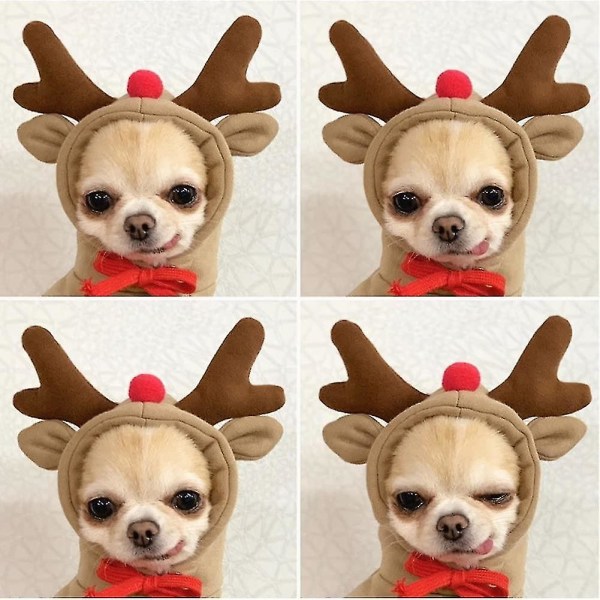 Koiran huppari, Söpöt Koiran Vaatteet Huppari, Lämpimiä Vaatteita Pienille Keskikokoisille Koirille Chihuahua Brown Reindeer M