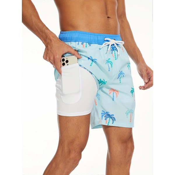 Nye modeller Herre Hurtigtørkende Badeshorts - Komfortabel Stretch, Forbedret Pusteevne - Ideell for Sommereventyr & Vannsport