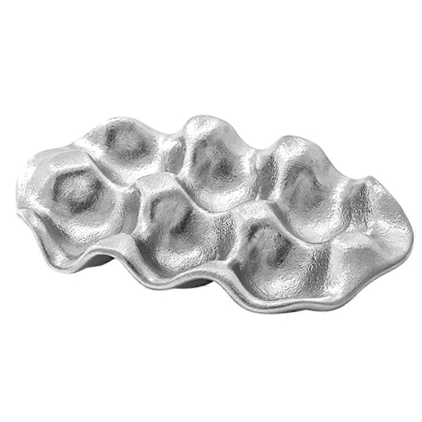 Eggbrett Smykker Ring Halskjede Øredobber Oppbevaringsdisplay Plate Verdi Keramiske Ornamenter Posering Gode Ting Rutenett Sølv