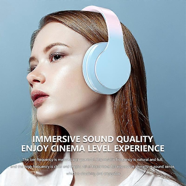 Gradient Farge Trådløse Bluetooth Headset Stereo Sport Øretelefon Musikk Med Mikrofon Hifi Bass Anti Støy Spill Hodetelefoner