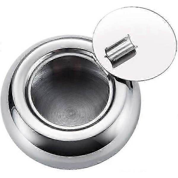 Askkopp i rostfritt stål med lock