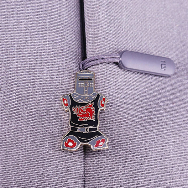 Monty-Python Sort Ridder Kødsår Emalje Metal Pin Broche Skjorte Reversnål