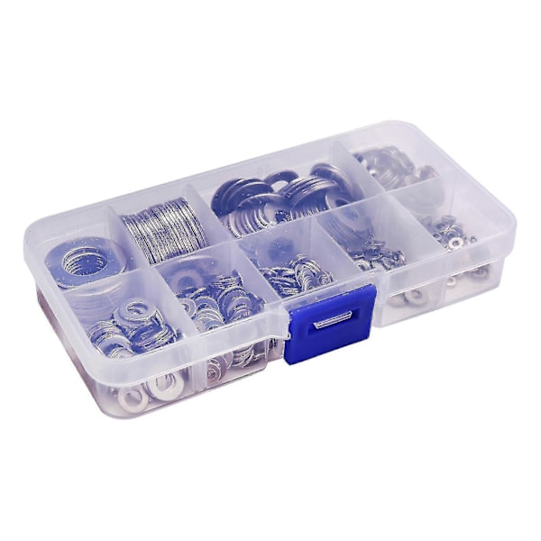 Rostfria Plattbrickor Set 580 st, 9 Storlekar - M2 M2.5 M3 M4 M5 M6 M8 M10 M12 (trassel)