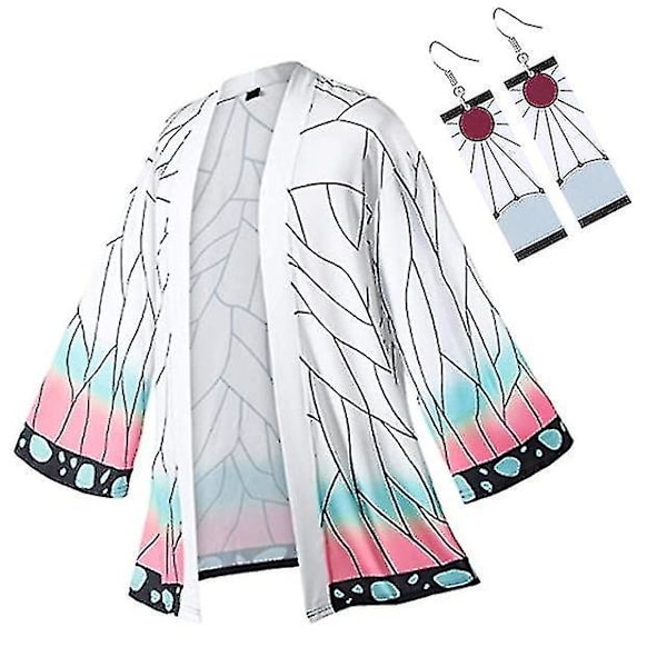 Paras Discountanime Cosplay -asu Demon Slayer Kimetsu No Yaiba Haori Kimono Agatsuma Zenitsu Kochou Shinobu Kesätakki Paita Anime Vaatteet J L