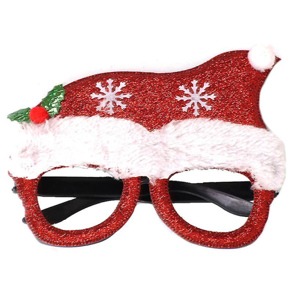 Tegneserie julenissen Reinsdyrbrilleinnfatning Jul og nyttår Nyhet Fancy Dress Up Foto Morsomme rekvisitter Kreativ festgave Christmas Hat