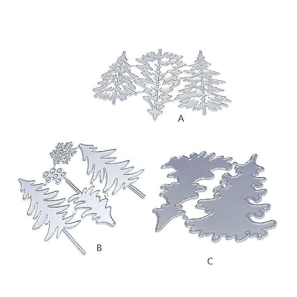 Juletræer Metal Skærestencils DIY Scrapbooking Album Papirkort Skabelon