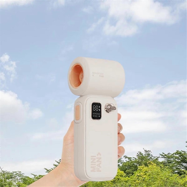 Genopladelig Turbo Håndventilator - Bærbar, Justerbare Hastigheder, Mini Håndholdt Design til Rejser, Camping,