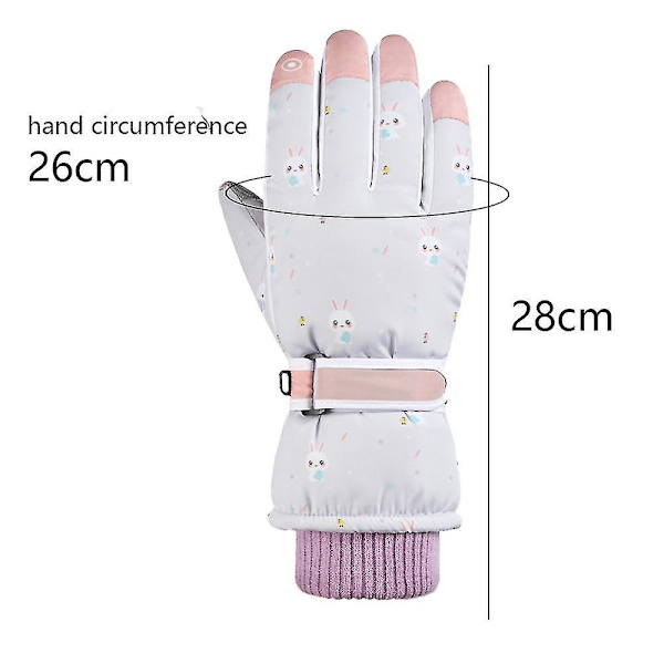 Ski Snehandsker Vinter Koldt Vejr Vindtætte Varme Ski SK13 Grey Snowflake rabbit