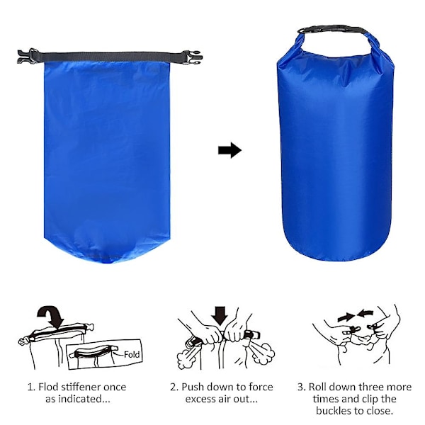 3-pack Vattentäta Väskor 2L+4L+8L Ultralätta Vattentäta Packsäckar för Camping Vandring Resor Båtliv