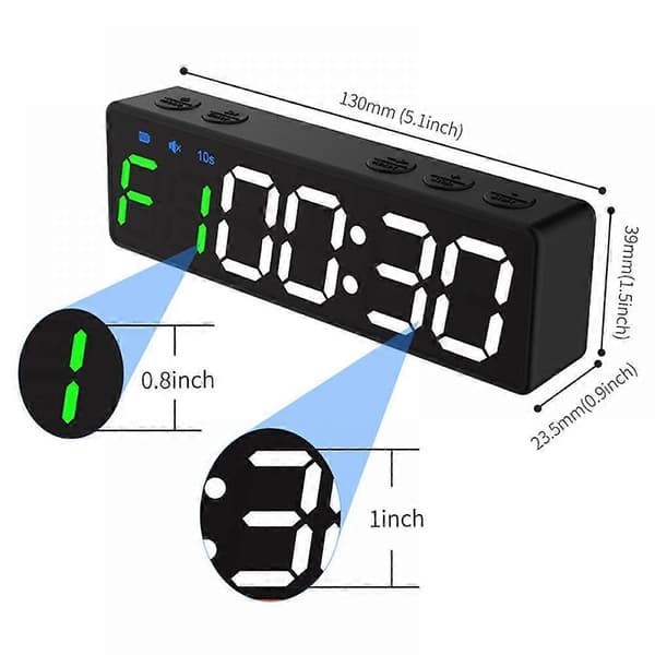 Gym Timer Träningsintervall Workout Klocka Nedräkning Upp Stoppur