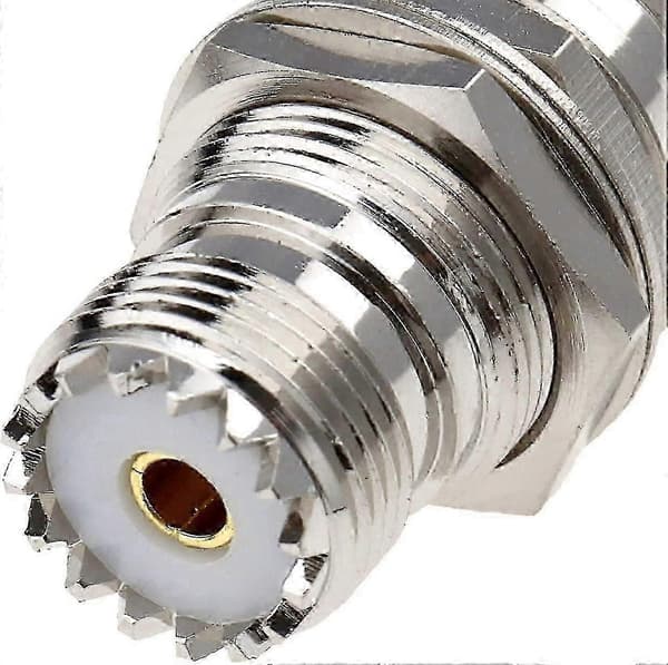 Koaxial RF-kontakt UHF-kontakt med mutter och bricka (silver) (2 st)