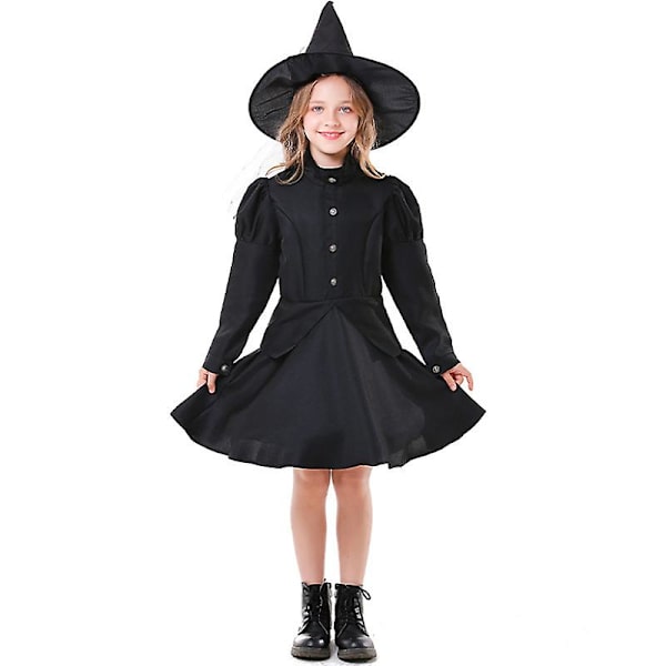 Flere piger Klassisk sort heks kostume Djævle Spøgelse Tyl Bog Uge Rollespil Cosplay Carnival Halloween Fancy festkjole Black 01 L