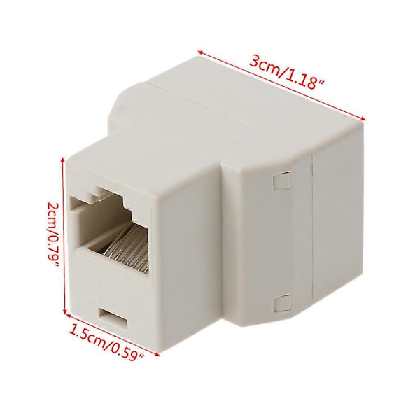 RJ45 CAT5 CAT5E Nettverk Ethernet 1 til 2 Koblingsadapter