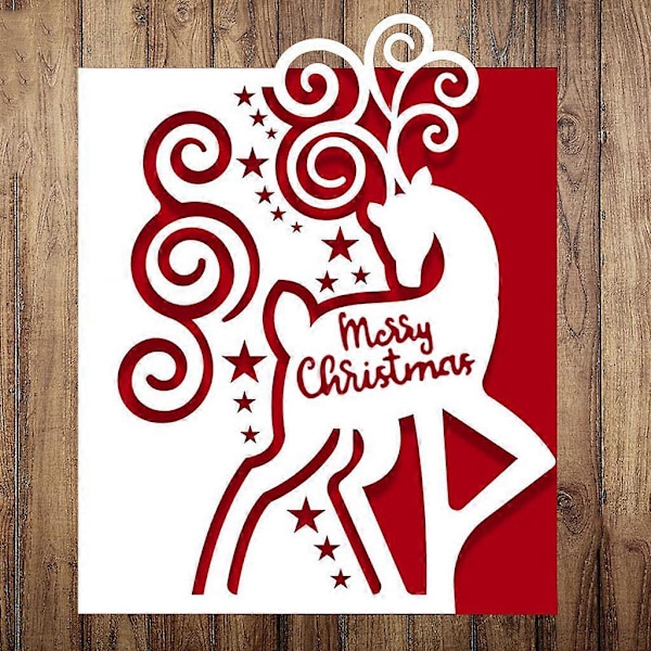 Jule Elg Lykønskningskort Metal Skære Dies Stencil DIY Scrapbooking Album Papirkort Skabelon Form Prægning Håndværk Dekoration